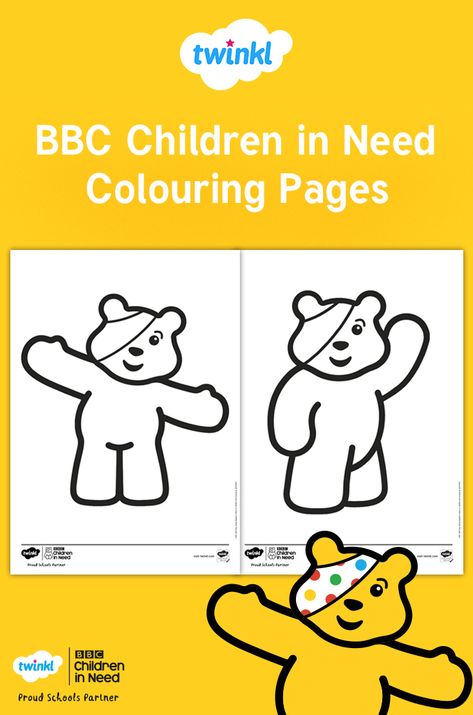 BBC Children in Need colouring pages - perfect for a relaxed, topical afternoon on BBC Children in Need appeal day. Discover hundreds of free teaching resources and ideas at Twinkl.   #bbc #childreninneed #colouring #colour #mindfulness #activity #children #parenting #parents #teachers #teaching #twinkl #twinklresources Children In Need Activities Pudsey, Children In Need Activities Eyfs, Children In Need Activities, Crafts Eyfs, Colouring In Pictures, Handas Surprise, Pudsey Bear, Mindfulness Activity, Blue Autumn