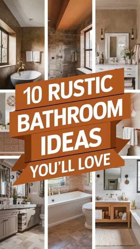 10 Budget-Friendly Small Rustic Bathroom Ideas to Try 11 Rustic Bathroom Decor Ideas, Small Rustic Bathroom Ideas, Small Rustic Bathroom, Rustic Bathroom Ideas, Rustic Bathroom Mirrors, Rustic Bathroom Shelves, Coastal Kitchen Decor, Rustic Ideas, Bohemian Bathroom