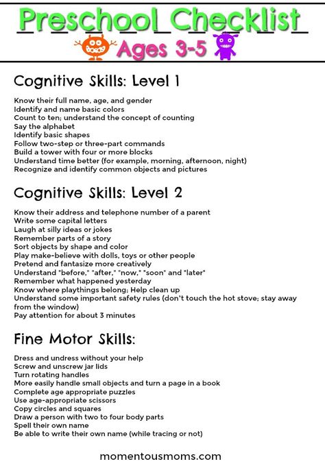 What should my 4 year old know? Cognitive skills and fine motor skills Preschool Checklist, Preschool Assessment, Indoor Playroom, Preschool Prep, Kindergarten Prep, Homeschool Preschool Activities, Preschool Planning, Kindergarten Readiness, Preschool Lesson Plans