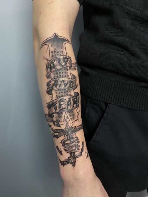 Doom Slayer Tattoo Design, Doom Tattoo Game, Videogame Tattoo Ideas, Doom Tattoo Ideas, Ty Tattoo, Shotgun Tattoo, Doom Tattoo, Drum Tattoo, Sagittarius Tattoo Designs