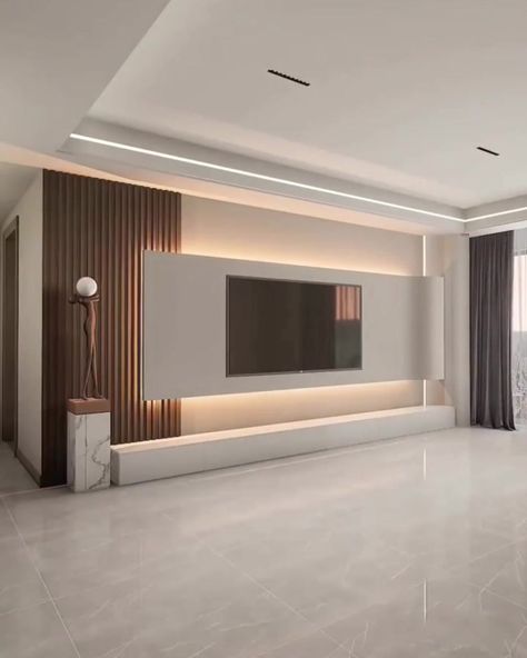 Tv Wall Design Luxury, Tv Room Decor, Ruang Tv, Modern Tv Room, Wall Unit Designs, Tv Stand Decor, Modern Tv Wall, Tv Room Design, Sofa Bed Design