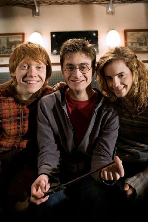 Harry Potter Trio, Harry Hermione Ron, The Golden Trio, Harry Potter Ron And Hermione, Ron Hermione, Harry Potter Background, Harry And Hermione, Cute Harry Potter, Harry Potter Ron