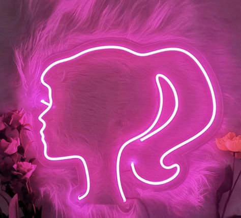 Barbie Bedroom Ideas, Barbie Room Decor, Window Desk, Barbie Bedroom, Lights Room, Pink Neon Sign, Led Wall Decor, Paint Inspo, Neon Bar Signs