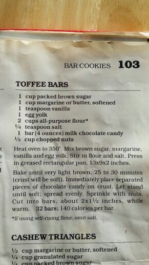 Betty Crocker Toffee Bars, Betty Crocker Toffee Recipe, Toffee Bars Recipe, Toffee Squares, Betty Crocker Cookies, Holiday Candies, Sweet Bakes, Bar Cake, Toffee Candy