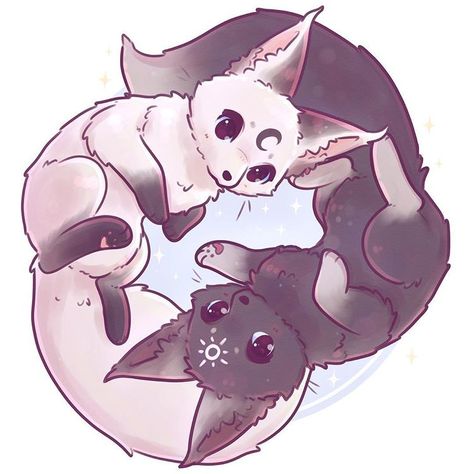 Naomi Lord en Instagram: “✨☯️ My Yin Yang Foxes together!! ☯️✨ Okay so now back to ancient gods and goddesses! Who’d you like to see?? I feel like Artemis would be fun…” Naomi Lord, Cute Fox Drawing, Ancient Gods, Fox Artwork, Art Fox, Fox Drawing, Art Mignon, Cute Kawaii Animals, Cute Fantasy Creatures