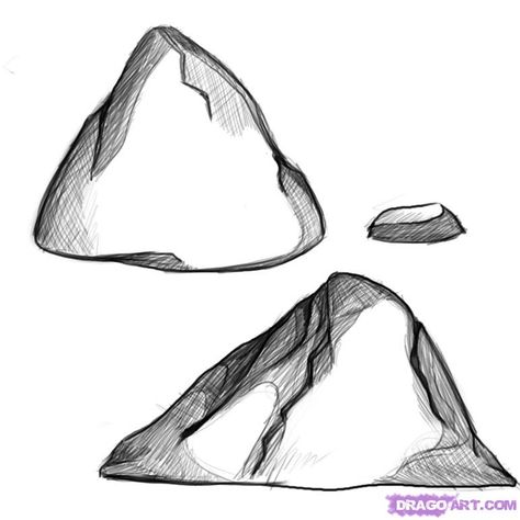 Stone Drawing Rocks, How To Draw Stone, How To Draw A Rock, Ant Picture, Rock Sketch, Draw Rocks, Rock Drawing, Realistic Face Drawing, Rock Steps