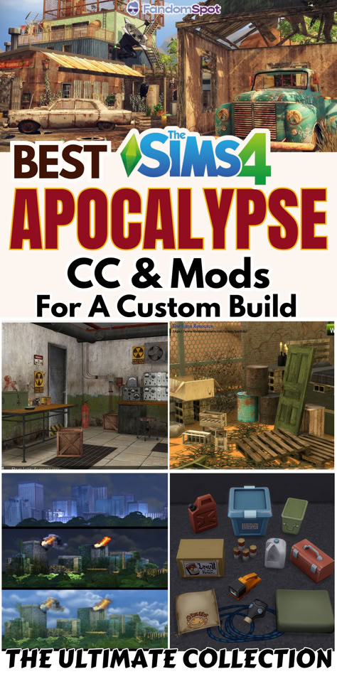 From junk clutter to end of the world custom content, this listing has plenty of TS4 goodies for a destructive build. Sims 4 Worn Out Cc, Ts4 Homeless Cc, Ts4 Abandoned Cc, Sims 4 Morgue, Sims 4 Tools Cc, Sims 4 Factory Cc, Sims 4 Apocalypse Mod, Abandoned Sims 4 Cc, Sims 4 Cottage Living Mods