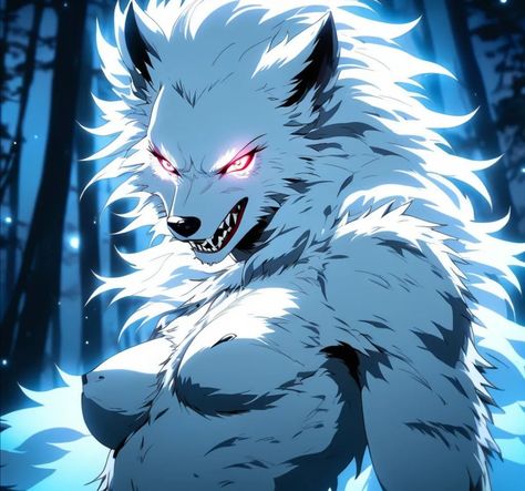 Werewolf With Horns, Lycanthrope Female, White Werewolf Female, Anime Werewolf Female, Wolf Human Hybrid Art, Wolf Human Hybrid Oc Female, Dnd Wolf Character, Werewolf Girl Art, Female Werewolf Character Design