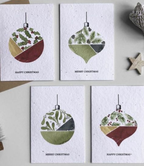 Paper Christmas Cards, Wildflower Seed Paper, Watercolour Christmas, Winter Foliage, Plantable Seed Paper, Biodegradable Glitter, Christmas Card Art, Watercolor Christmas Cards, Christmas Card Crafts