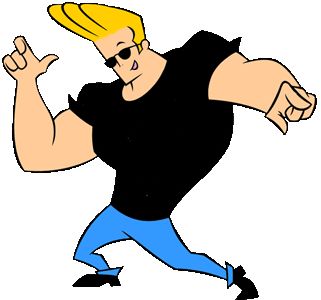 Johnny is a macho womanizer. His usual clothes are black shades, blonde pompadour hairstyle, black short sleeve shirt, black shoes, and blue pants. Johnny Bravo Cartoon, Male Cartoon Characters, Heroes Wiki, Selfie Art, Johnny Bravo, Famous Cartoons, 90s Cartoons, Baby Cartoon, Fun Comics