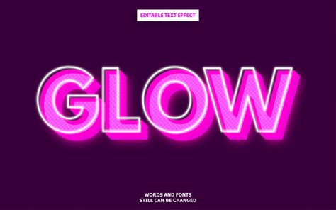 Glow font effect Premium Vector | Free Vector #Freepik #freevector #design #character #comic #retro Glow Logo Design, Brand Layout, Nft Logo, Glow Logo, Neon Typography, Modern Fonts Free, Character Comic, Glow In Dark Party, Font Effect