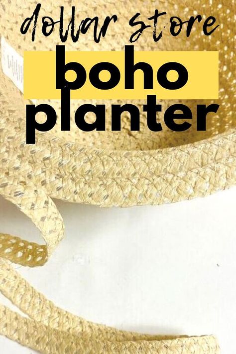 diy boho planter Cheap Boho Decor Ideas, Boho Crafts Diy Decor, Wicker Hat, Decor Hacks Diy, Cheap Diy Wall Art, Cheap Boho, Boho Store, Boho Basket, Planter Diy