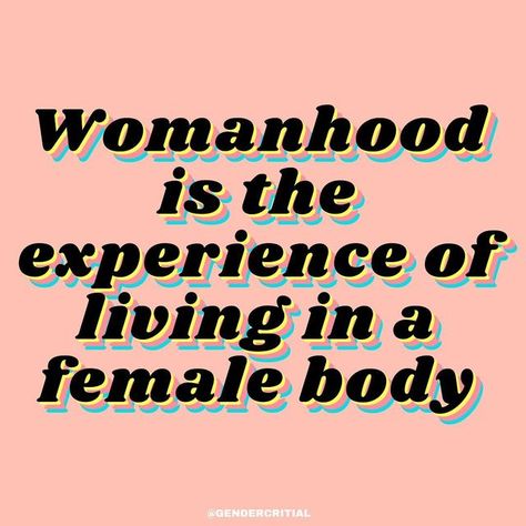 Gender Critical 🏳️‍🌈🚺🚹💟 on Instagram: "🤍 Womanhood is the experience of living in a female body. It can look like many things and may not include reproduction — but one thing it never includes is living in a male body. Stop trying to redefine womanhood 🤍 . . . #trans #gendercritical #gendercriticalfeminism #gendercriticalfeminist #radfem #radfems #radfeminist #peaktrans #sexnotgender #istandwithjkr #terf #terfsafe #womensrights #transgender #genderidentity #gender #womensspaces #femaleera Radfem Quotes, Female Rage, Radical Feminism, Stop Trying, Power To The People, Women’s Rights, Female Human, Female Body, Gender Identity