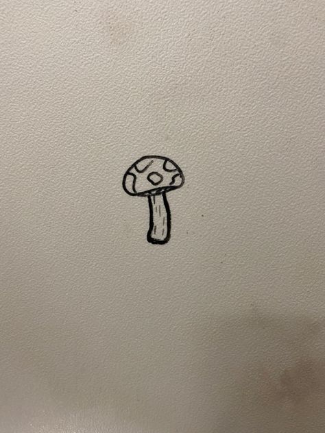 Stick N Poke Mushroom, Simple Tattoos Mushroom, Toadstool Mushroom Tattoo, Tatoos Mushroom, Mushroom Tattoo Aesthetic, Mushroom Simple Tattoo, Simple Shroom Tattoo, Cute Mushroom Tattoo Simple, Mushroom Outline Tattoo