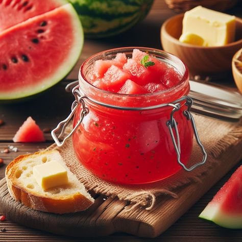 Cooking up Joy - Made with love: Watermelon Whimsy Jam Candied Watermelon, Watermelon Jam, Sweet Watermelon, Fruit Preserves, Fresh Watermelon, How To Make Jam, Homemade Jam, Sugar And Spice, Serving Size