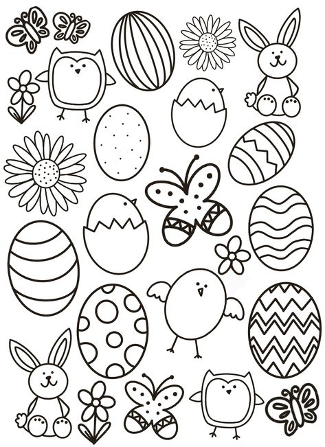 Happy Easter Coloring Pages, Easter Doodles, Easter Stitch, Stitch Coloring, Diy Coloring Books, Stitch Coloring Pages, Marvel Coloring, Easter Printable, Farm Animal Coloring Pages