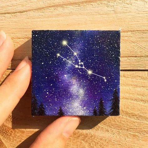 Painting Starry Night, Zestaw Ikon, Kunst Tattoos, Dream Painting, Small Canvas Paintings, Hand Painted Gifts, Cute Canvas Paintings, Galaxy Painting, Small Canvas Art