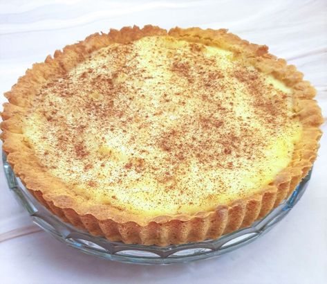 Milk Tart - a traditional South African custard tart - Foodle Club Melktert Recipe, Milktart Recipe, South African Dishes, Milk Tart, Custard Tart, Custard Recipes, African Recipes, Custard Filling, South African Recipes