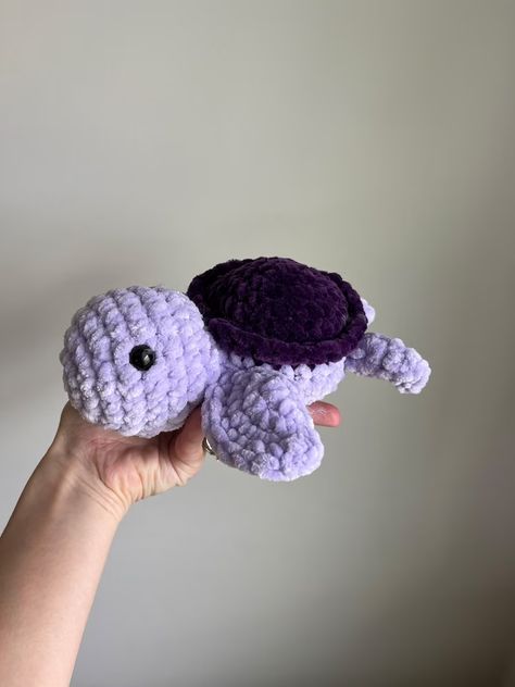 Turtle Stuffed Animal, Crochet Sea Creatures, Eyes Care, Crochet Purple, Purple Turtle, Blue Turtle, Small Turtles, Crochet Animal Amigurumi, Purple Animals