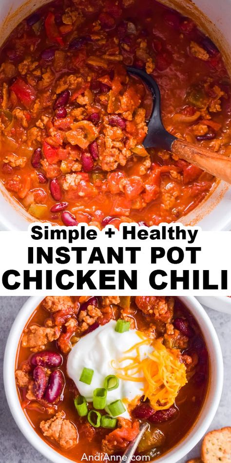 Instant Pot Chicken Chili Instapot Chicken Chilli, Instant Pot Chicken Chilli, Chicken Chilli In Instant Pot, Insta Pot Chicken Chili, Ground Chicken Chili Instant Pot, Ground Chicken Instant Pot Recipes, Ground Chicken Chili Recipe, Chicken Chili Instant Pot, Instant Pot Chicken Chili