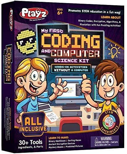 Playz My First Coding & Computer Science Kit - Learn About Binary Codes, Encryption, Algorithms & Pixelation Through Fun Puzzling Activities Without Using a Computer for Boys, Girls, Teenagers, Kids Science Gifts For Kids, Computer Games For Kids, Teaching Coding, Binary Code, Science Gifts, Coding For Kids, Stem Education, Science Kits, Learn To Code