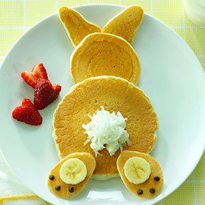 Easter Bunny Pancakes, Bunny Pancakes, Easter Sweets, Easter Breakfast, Easter Morning, God Mat, Chocolate Bunny, Easter Brunch, Fun Kids Food