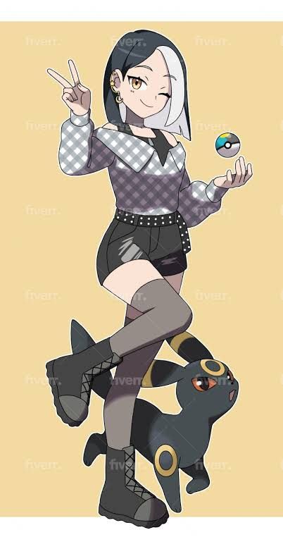 Pokemon Trainer Drawing Base, Pokemon Champions Fan Art, Pokemon Dnd Character, Dark Type Pokemon Trainer, Pokémon Trainer Pose, Pokémon Artstyle, Pokemon Girl Characters, Ghost Type Pokemon Trainer, Ghost Pokemon Trainer