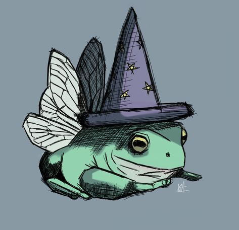 Frog In Tuxedo Drawing, Fairy Frog, Witch Frog Tattoo, Evil Frog Drawing, Frog With Mushroom Hat Tattoo, Frog Wizard Tattoo, Wizard Frog Tattoo, Wizard Frog Drawing, Witchy Frog Tattoo