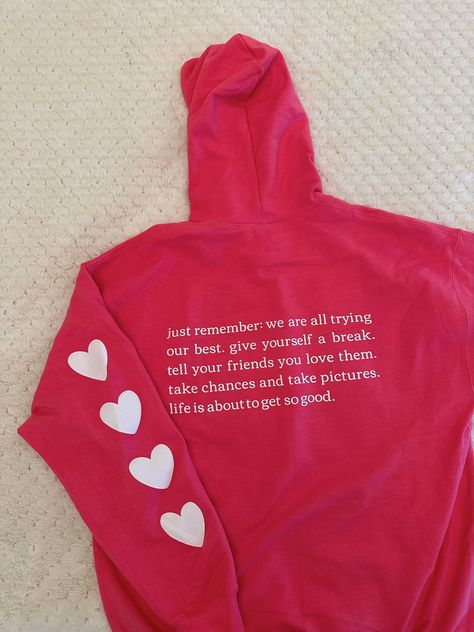 PINK REMINDER HOODIE Pink Reminder, Olive Lynn, Hot Pink Hoodie, Cute Reminder, Off White Hoodie, Patchwork Hoodie, Random Dump, Trendy Hoodies, Casual Preppy Outfits