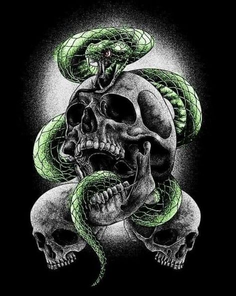 Slytherin Art, German Shepherd Tattoo, Maria Tattoo, Hemp Art, Reaper Art, Snake Skull, Snake Coloring Pages, Skull Hand Tattoo, Diy Canvas Art Easy