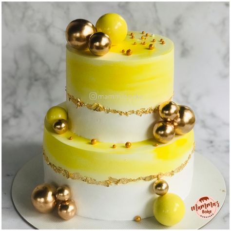 WEDDING CAKE Simple 2 Tier Cake Designs, Cake For Haldi Ceremony, Haldi Cake Design For Bride, Haldi Theme Cake, Haldi Cake Design, Haldi Cake, Handmade Hamper, Tire Cake, Haldi Decoration