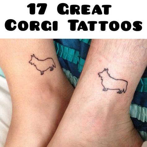 The Welsh Corgi Pembroke is an amazing dog, a favorite breed of Her Majesty Queen Elizabeth II of Great Britain, a small shepherd dog with a big and fearless heart. Corgi Flower Tattoo, Small Corgi Tattoo, Corgi Memorial Tattoo, Corgi Ear Outline Tattoo, Simple Corgi Tattoo, Corgi Outline Tattoo, Corgi Tattoo Minimalist, Corgi Ears Tattoo, Tattoo Minimalista