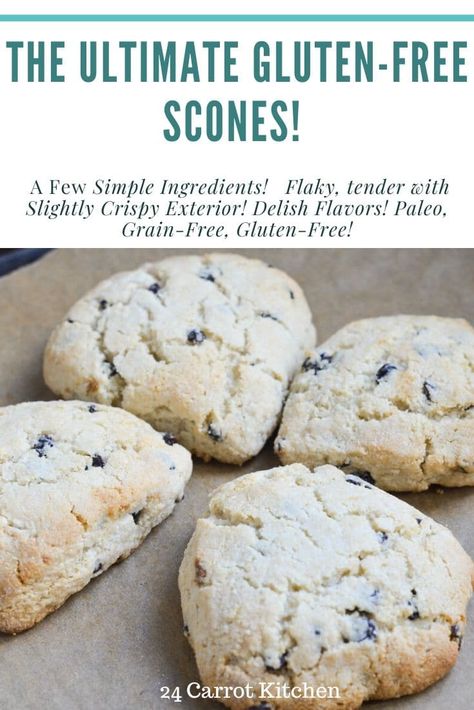 Gluten-Free Scones that are dairy-free, grain-free, Paleo and allergy-friendly.  Almond flour scones - breakfast scones.  Glaze for scones recipe included. Glaze For Scones, Almond Flour Scones, Paleo Scones, Paleo Brunch, Paleo Holiday Recipes, Scones Breakfast, Paleo Thanksgiving Recipes, Paleo Oatmeal, Raisin Scones