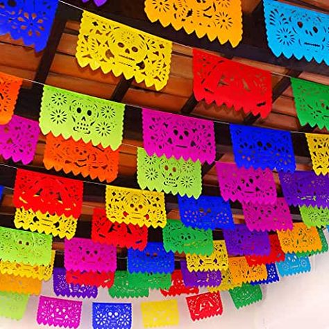 Mexican Papel Picado, Fiesta Party Supplies, Mexican Themed Weddings, Paper Table Runner, Mexican Party Theme, Fiesta Decorations, Halloween Door Decorations, Paper Banners, Mexican Decor