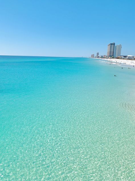 Clear beach Panama City Beach Florida Pictures, Panama City Beach Florida Aesthetic, Palm City Florida, Florida Vibes, Florida Vacation Spots, Florida Pictures, Panama City Florida, Fav Place, Third Anniversary