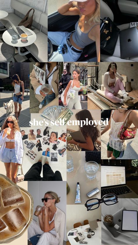 self employed / social media / cool girl CEO Vision Board Wallpaper, Self Employed, Vision Board Pictures, Social Media Success, Wellness Routine, New Life, Dream Life, Cool Girl, Vision Board