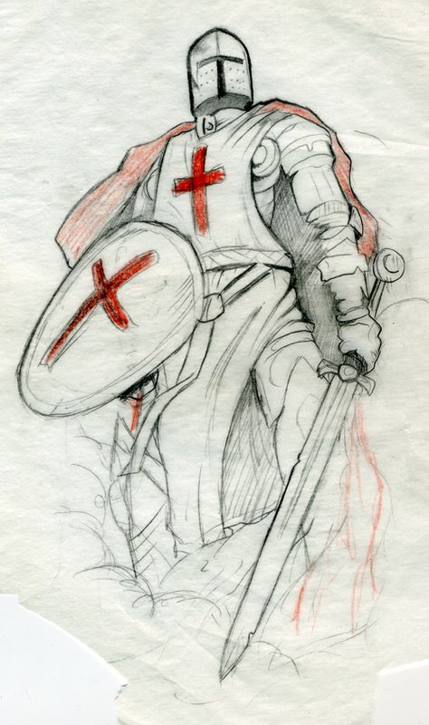 @Scott Tincher check this out Knight Drawings Medieval, Knight Base Drawing, How To Draw A Knight Step By Step, Templar Knight Drawing, Crusader Knight Drawing, Knight Sketch Drawings, Medevil Drawings, Knights Sketch, How To Draw A Knight