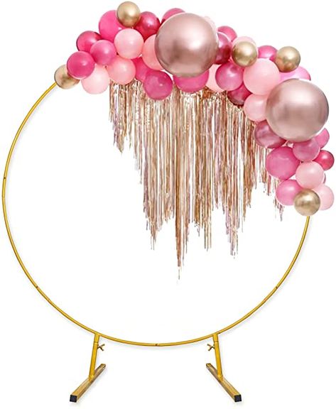 Amazon.com: Round Metal Arch Backdrop Stand - Balloon Arch Holder Kit 7.2 ft(2.2m) Large Size Golden Circle Wedding Arch Birthday Party Graduation and Baby Shower Photo Background Decoration : Home & Kitchen Circle Wedding Arch, Metal Arch Backdrop, Balloon Table Centerpieces, Arch Backdrop Stand, Rose Gold Party Decor, Gold Backdrop, Arch Backdrop, Round Balloons, Balloon Stands