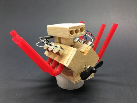 How to Make Powerful Mini V6 Motor for Toys Wooden Toys Diy, Marble Machine, Cardboard Toys, Wooden Truck, Instruções Origami, Homemade Toys, Homemade Tools, Wooden Projects, Heavy Truck