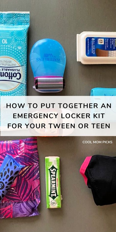 From emergency menstrual supplies to other must-haves this school year, this mom put together a thoughtful emergency kit for her teen daughter and it's genius. #backtoschool #parentingteens #menstruation #firstperiod #health Locker Kit, Period Supplies, School Emergency Kit, Gifts For Young Women, School Kit, Parenting Teenagers, Four Kids, Back To School Gift, School Help