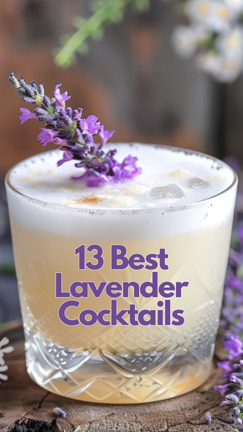 Lavender Cocktails Cocktail Lavender Syrup, Lavender Thyme Cocktail, Lavender Patch Martini, Lavender Liquor Cocktail Recipes, Lavender Cosmo Recipe, Lavender Whiskey Cocktail, Honey Lavender Cocktail, Floral Alcohol Drinks, Peach Lavender Cocktail