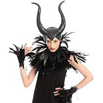 Queen Accessories, Maleficent Cosplay, Feather Shawl, Horns Costume, Pharaoh Costume, Crow Costume, Feather Cuff, Maleficent Costume, Halloween Products