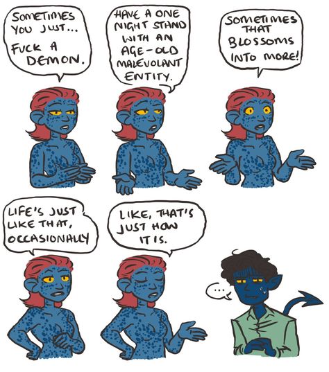 Azazel Xmen, Xmen Funny, Xmen Oc, Nightcrawler Xmen, Mystique Marvel, X Men Funny, Kurt Wagner, X Men Evolution, Marvel Xmen