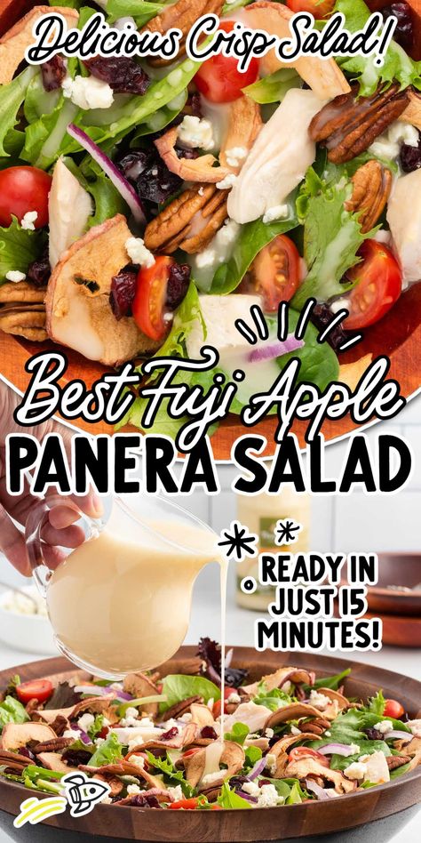 Apple Salad Dressing, Panera Salad, Panera Recipes, Chicken Salad Dressing, Chicken Salad With Apples, Apple Salad Recipes, Vinaigrette Salad, Pecan Salad, Fuji Apple