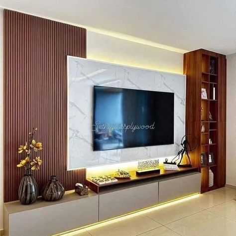 Tv Wall Design Luxury, Tv Cabinet Design Modern, Luxury Tv Wall, Tv Modern, Modern Tv Room, Modern Tv Unit Designs, Tv Unit Design Modern, Tv Unit Furniture Design, Modern Tv Wall Units