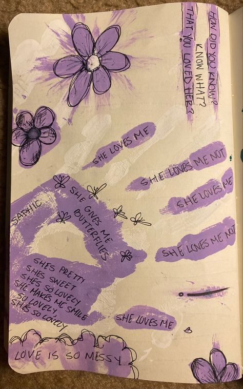 Sketches To Gift Someone, Purple Art Journal, Purple Marker Drawing, Sketches For Diary, Scrapbook Ideas For Girlfriend Wlw, Wlw Gift Ideas Diy, Lesbian Sketching, Wlw Sketch, Asthetic Sketchs