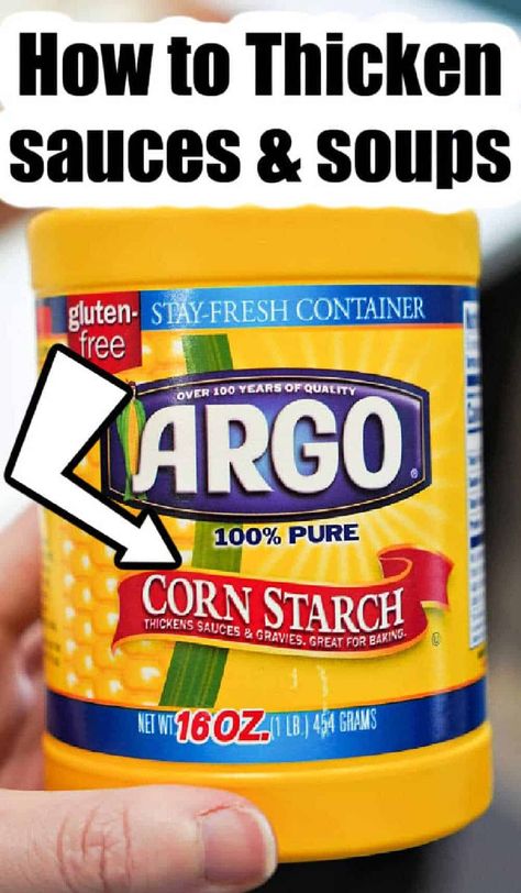 Do you use cornstarch to thicken sauces and gravy when cooking? Wondering how it works and what is the best method to add it in? Here's how. #cornstarch Thicken Gravy, How To Thicken Soup, How To Thicken Sauce, Chocolate Pudding Recipes, Food Substitutions, Detangler Spray, Cake Fillings, Company Meals, Chocolate Pudding