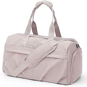 Gym Bag for Women Men with Shoe Compartment, Sport Duffel Bag, Waterproof Travel Weekender Overnight Carry on Bag for Yoga with Trolley Sleeve, Lotus Pink Gym Tote Bag, Sport Tote Bag, Small Duffle Bag, Womens Gym Bag, Gym Tote, Swimming Activities, Sports Bags Gym, Airplane Travel, Yoga Bag