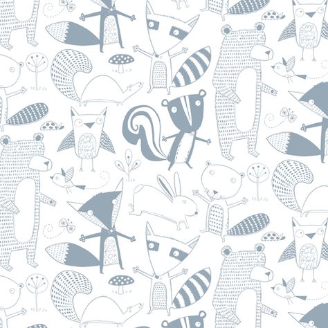 Wildlife Wallpaper, Whatsapp Wallpaper, Contemporary Wallpaper, Forest Wallpaper, Kids Pattern, Wallpaper Pattern, Art Et Illustration, Art And Illustration, Illustration Inspiration