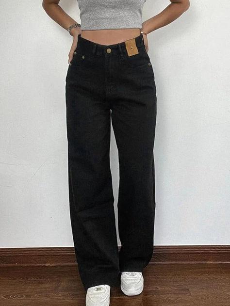 Style: Casual/Street/Vintage/Preppy/Punk/Hip Pop Fabric: Cotton Blend Fit: Loose Versatile Style: Embrace various vibes effortlessly with these black high rise boyfriend jeans, perfect for casual hangouts or edgy street looks. Premium Quality: Crafted from a durable cotton blend, ensuring comfort and longevity. Loose Fit: Enjoy both style and comfort with the relaxed fit of these jeans. Essential Wardrobe Staple: Elevate any ensemble with the timeless black hue of these versatile jeans, suitable for any occasion. SIZE Waist Hips Outseam S 27inch/ 69cm 42inch/ 107cm 40inch/ 101cm M 28inch/ 71cm 44inch/ 111cm 40inch/ 102cm L 30inch/ 76cm 45inch/ 115cm 41inch/ 104cm XL 31inch/ 79cm 47inch/ 119cm 41inch/ 105cm SIZE US UK EU AU S 4 8 36 8 M 6 10 38 10 L 8 12 40 12 XL 10 14 42 14 XXL 12 16 44 16 Boyfriend Jeans Black, Retro Summer Outfits, Preppy Punk, Jeans Online Store, High Rise Boyfriend Jeans, Vintage Preppy, Jeans Y2k, 2000s Outfits, Y2k Baby Tee